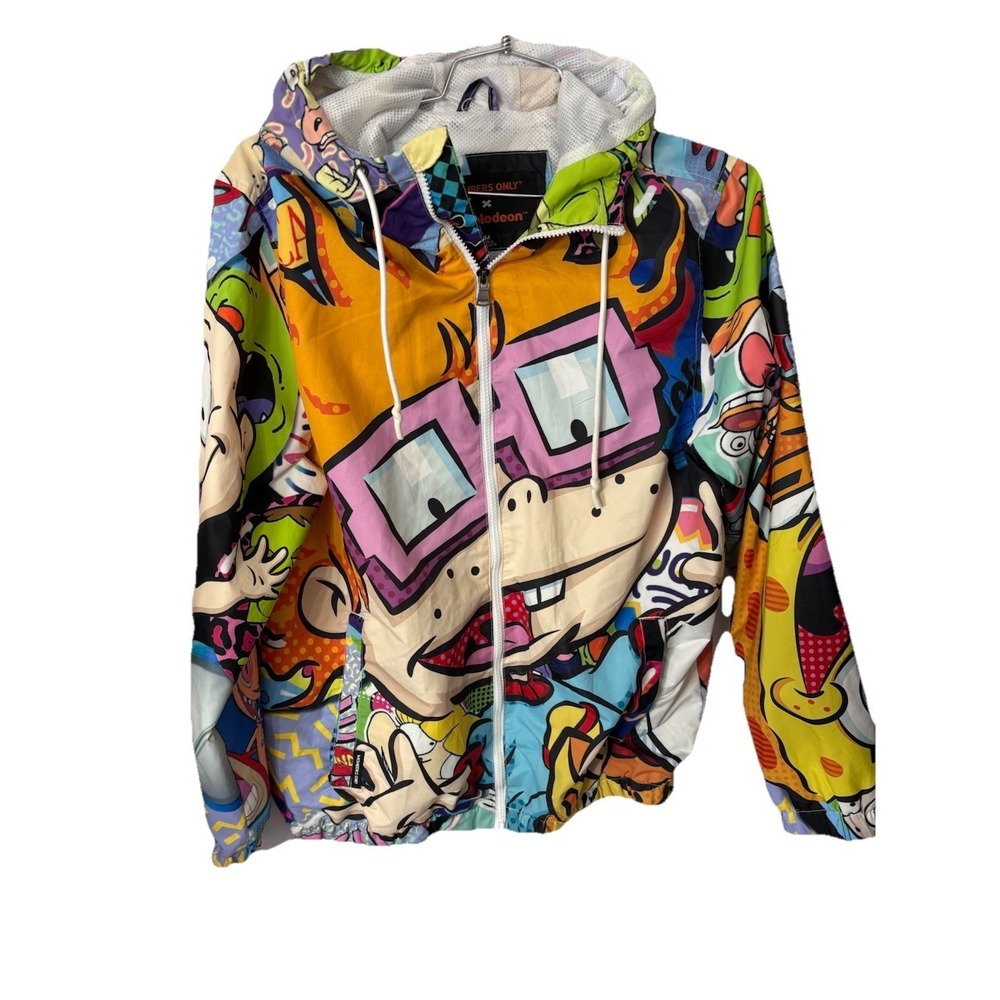 Members Only X Nickelodeon Rugrats Cartoon Hooded‎ Zip Jacket Multicolor Men's M